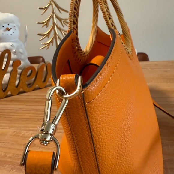 Orange Woven Handle Women's Bag - Picture 8 of 10